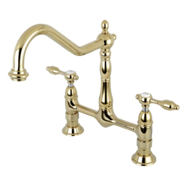 KS1172TAL Tudor Bridge Kitchen Faucet, Polished Brass